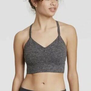 Joy Lab Heathered Gray Cross Sports Bra Size Medium